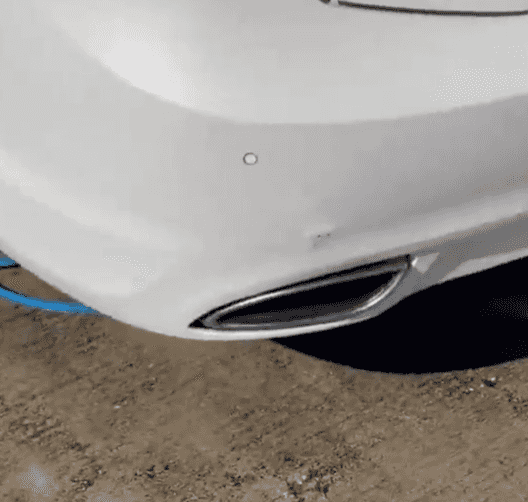 Hyundai rear bumper and exhaust area after exterior detailing