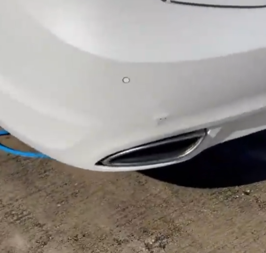 Hyundai rear bumper and exhaust area after exterior detailing