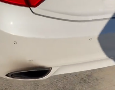 Hyundai rear bumper and exhaust area before exterior detailing